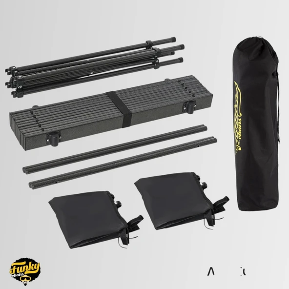 FUNKY CHAIRS Family XXL Katlanabilir Alüminyum Kamp Masası Siyah - 6