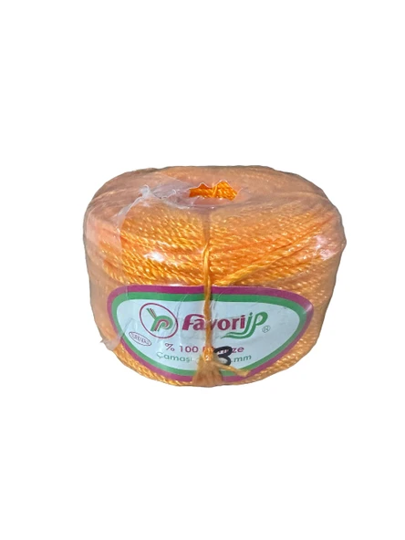 Favori İp Halat FH03 PP Naylon Burgulu Örgü Çamaşır İpi - Turuncu - 100 Metre - 5 Adet - 2