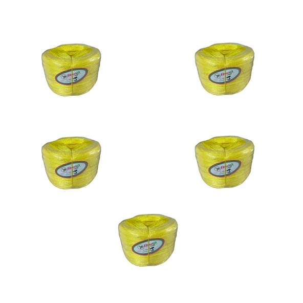 Favori İp Halat FH03 PP Naylon Burgulu Örgü Çamaşır İpi - Sarı - 100 Metre - 5 Adet ürün görseli 1