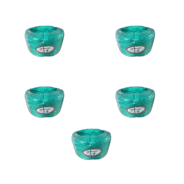 Favori İp Halat FH03 PP Naylon Burgulu Örgü Çamaşır İpi - Yeşil - 100 Metre - 5 Adet ürün görseli 1