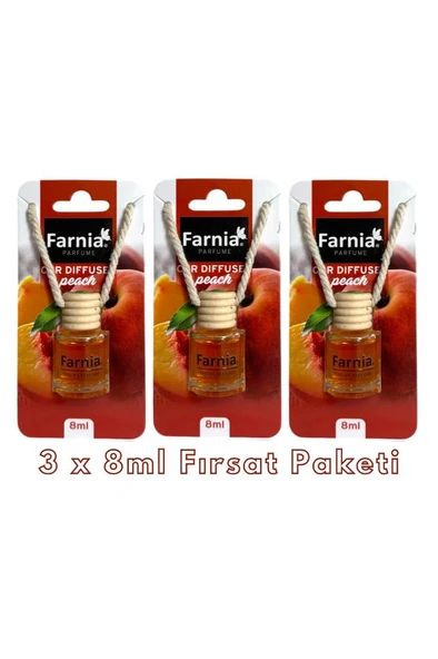 Farnia Yüksek Esanslı Askılı Araç Kokusu EDP Parfüm Şeftali 8 Ml 3 Adet Avantaj Paketi - 1