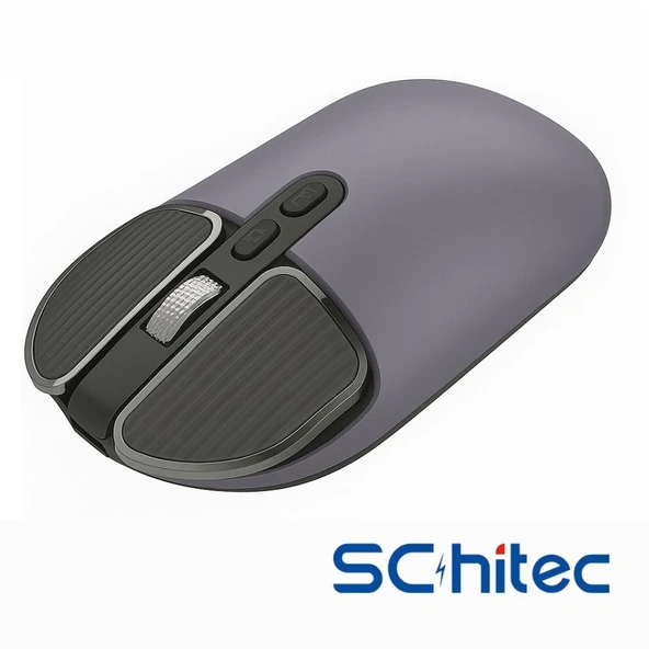 Schitec M203 Çift Modlu Taşınabilir Optik Kablosuz 2.4GHz ve Bluetooth Bağlantılı Süper Sessiz Mouse Lila