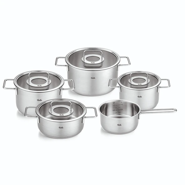 Fissler Pure Collection 9 Parça Cam Kapak Çelik Tencere Seti ürün görseli