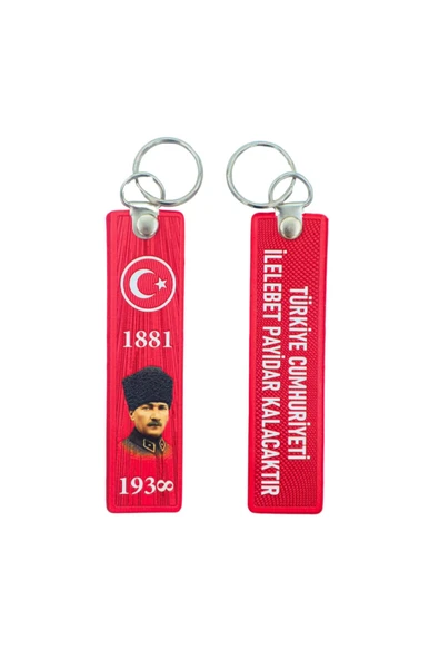 Türkiye Cumhuriyeti İlelebet Payidar Kalacaktır Çift Taraflı Anahtarlık 3D, (12 cm x 3 cm) ürün görseli