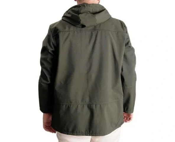 Büyük Beden Erkek Kapüşonlu Mont Waterproof Softshell 21235 Haki - 8