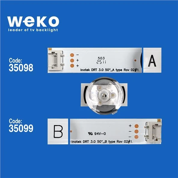 Wkset-6369 35098X5 35099X5  Lg Innotek Drt 3.0 50 A/B Type 103,4 Cm Birleştirilmiş Led Kodu 5 Adet Led Bar - Resim 2