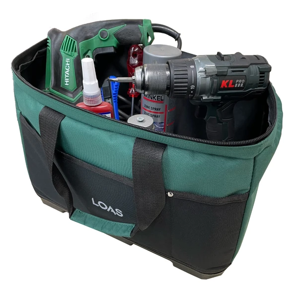 Loas LSTCTK18-PT Plastik Tabanlı Kapaklı Orta Boy Alet Taşıma Çantası - Resim 3