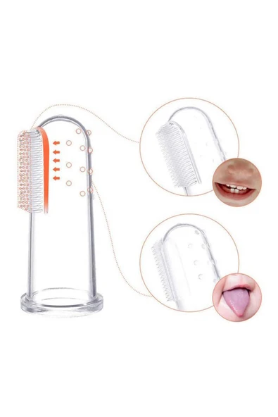 Silikon Bebek Parmak Diş Fırçası - Finger Brush 0-3 Yaş, Silikon Parmak Fırça - 3
