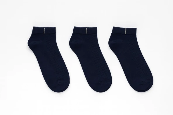 Plus Scorpion Erkek Pamuklu Sneaker Çorap 3’lü Paket – 40-44 Numara – Mavi / Gri / Yeşil – Nefes Alabilir – Spor ve Günlük Kullanım - Resim 6