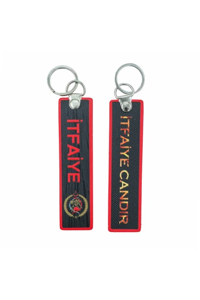 "İtfaiye Candır" İTFAİYE ARMASI Çift Taraflı Anahtarlık 3D, (12 cm x 3 cm) ürün görseli