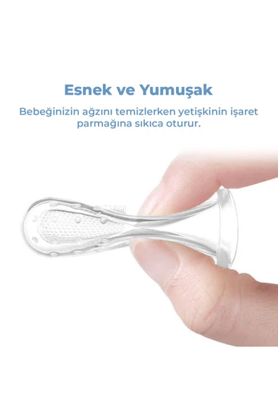 Silikon Bebek Parmak Diş Fırçası - Finger Brush 0-3 Yaş, Silikon Parmak Fırça - 4