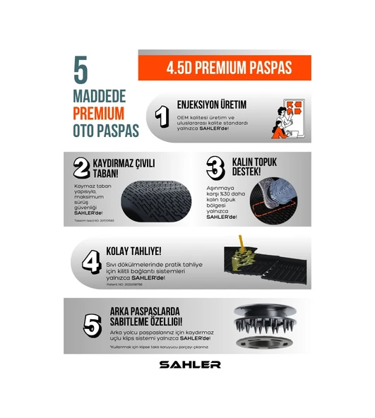 Sahler Opel Grandland Elektrikli 2025 ve Sonrası  4.5D Havuzlu Paspas Siyah - Resim 2