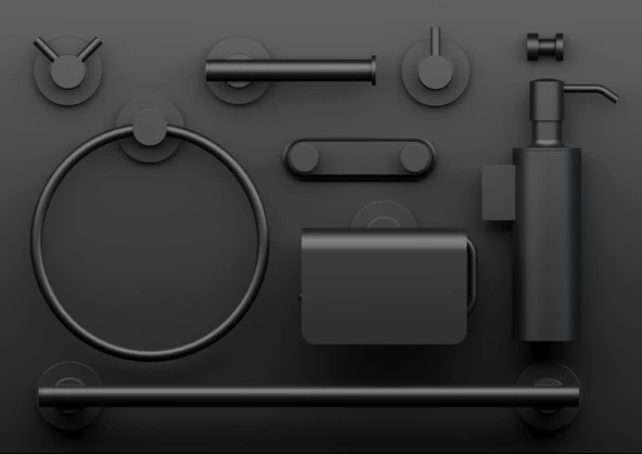 Line Bathroom MASTER HAVLULUK 128628 MAT SİYAH YUVARLAK 175 MM - 2