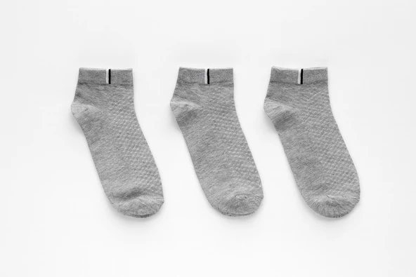 Plus Scorpion Erkek Pamuklu Sneaker Çorap 3’lü Paket – 40-44 Numara – Mavi / Gri / Yeşil – Nefes Alabilir – Spor ve Günlük Kullanım - Resim 5