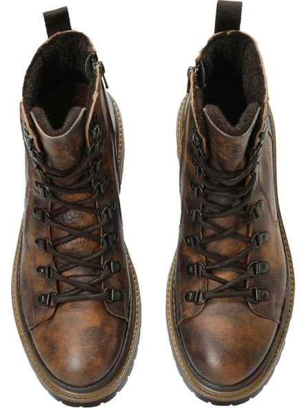 LUMBERJACK KAHVE HAKİKİ DERİ FERMUARLI COMFORT CASUAL BOT - Resim 6