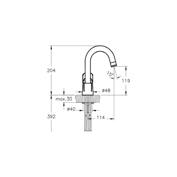 Win S Döner Borulu Lavabo Bataryası - 2