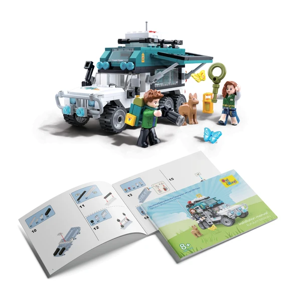Ogi Mogi Toys Eğitici Bloklar Işıklı Mavi Karavan 298 Parça, Lego Uyumlu Yapı Seti - 4