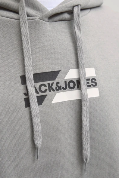 Jack&jones 12268422 Kapsonlu Erkek Sweat - Gri - 5