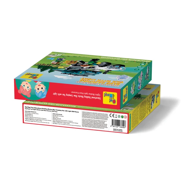 Ogi Mogi Toys Eğitici Bloklar Işıklı Mavi Karavan 298 Parça, Lego Uyumlu Yapı Seti - 6