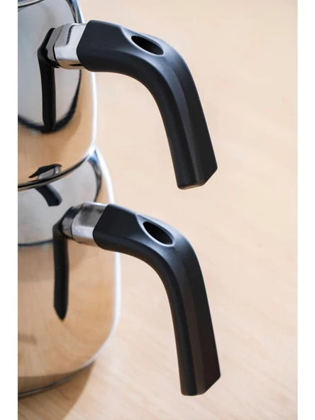 Acar Alvez Aile Boy Çelik Çaydanlık Takımı AR-08588 - 2