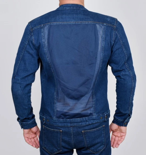 RIDER DENIM EFİL MAVİ ERKEK MOTOSİKLET MONT - Resim 2