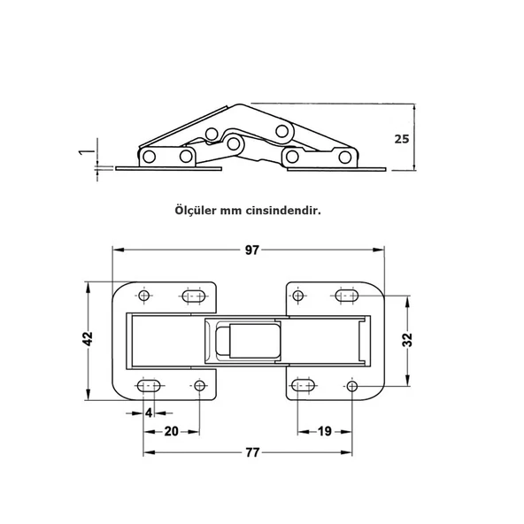 10 Adet Tas Deliksiz Mobilya Dolap Menteşesi - 2