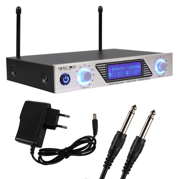 Magicvoice MV-1312EE UHF 2 El Kablosuz Telsiz Mikrofon - Resim 3