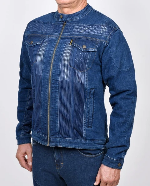 RIDER DENIM EFİL MAVİ ERKEK MOTOSİKLET MONT ürün görseli 1