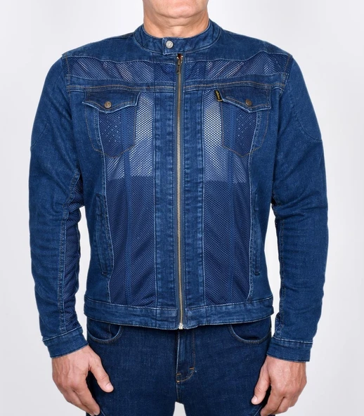 RIDER DENIM EFİL MAVİ ERKEK MOTOSİKLET MONT - Resim 3