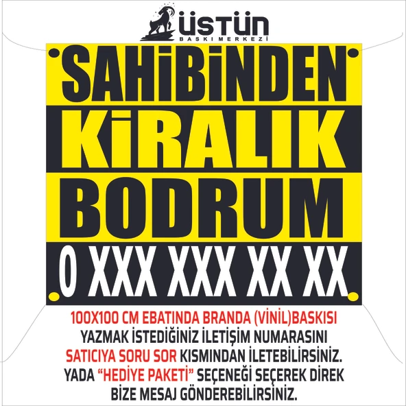 SAHİBİNDEN KİRALIK BODRUM BRANDA AFİŞ 100X100 CM - 2