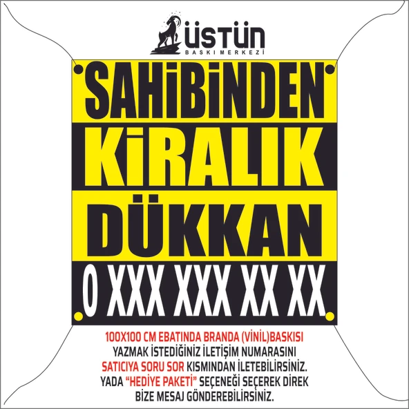SAHİBİNDEN KİRALIK DÜKKAN BRANDA AFİŞ 100X100 CM - 2