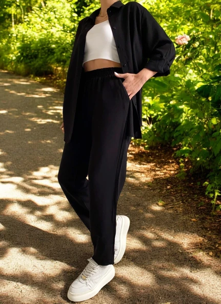 Yazlık Alt Üst Kadın Keten Takım - 2