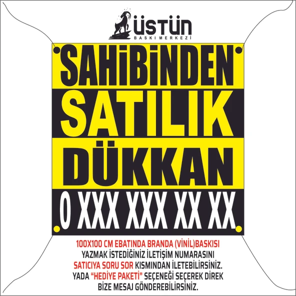 SAHİBİNDEN SATILIK DÜKKAN BRANDA AFİŞ 100X100 CM