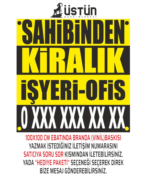 SAHİBİNDEN KİRALIK OFİS BRANDA AFİŞ 100X100 CM