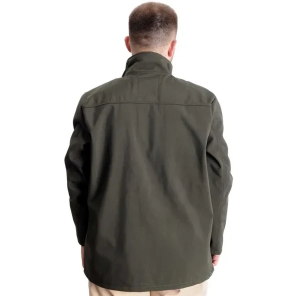 Büyük Beden Erkek Mont Waterproof Softshell 21232 Haki - Resim 4