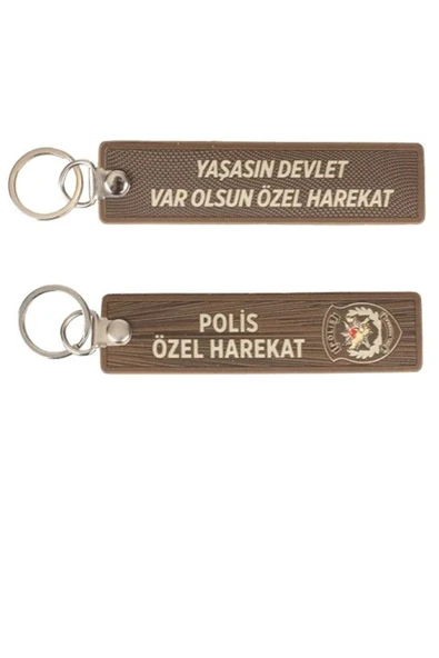 yaşasın devlet varolsun özel harekat Çift Taraflı Anahtarlık 3D, (12 cm x 3 cm) - 1
