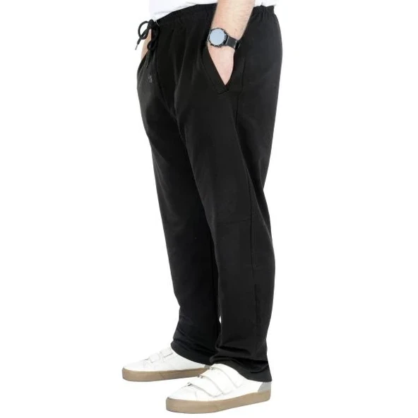 Büyük Beden Erkek Eşofman Altı Classic 2 Ip 11100 Siyah - Resim 4