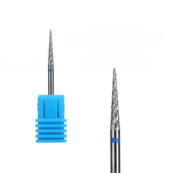 Manikür Çıkarma Çelik Törpü Ucu Sivri Koni Mavi 008 ürün görseli