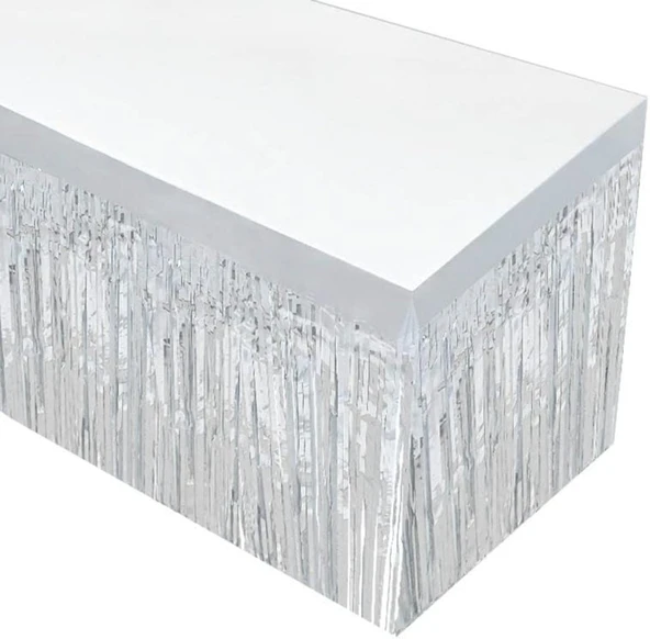 Nessiworld Gümüş Metalize Masa Eteği 275x75 cm – Kendinden Yapışkanlı - 3