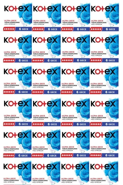 Kotex Ultra Tekli Gece Hijyenik Ped 24x6=144 Adet
