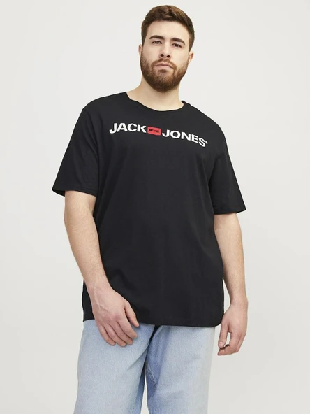 Jack Jones Carp Logo Büyük Beden Erkek Tişört 12184987 - 1