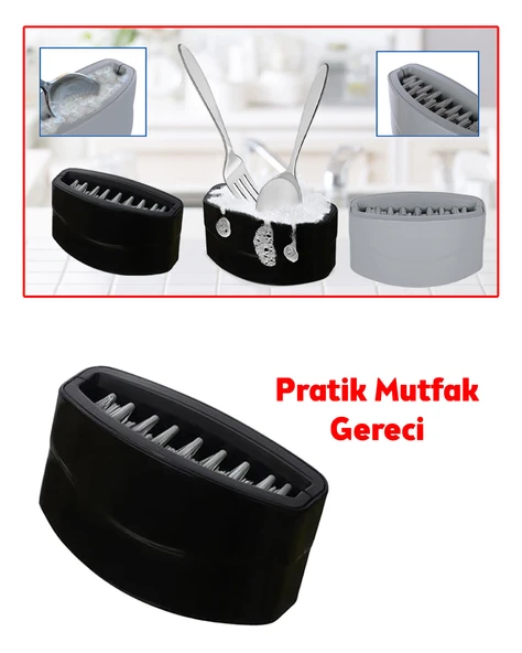 Pratik Mutfak Gereci, Hijyenik Vantuzlu Çatal Kaşık Bıçak Yıkama Fırçası (Çift Fırçalı) - 3