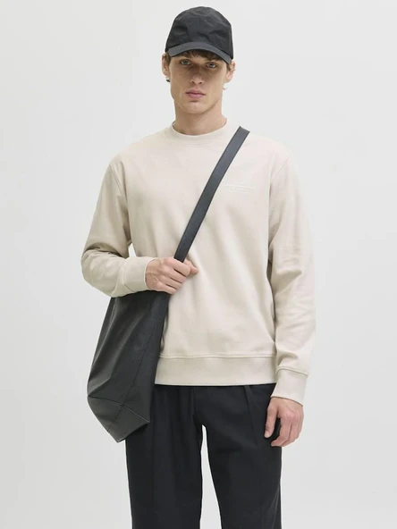 Jack Jones Blachad Brandıng Bisiklet Yaka Erkek Sweat 12261386 - 1
