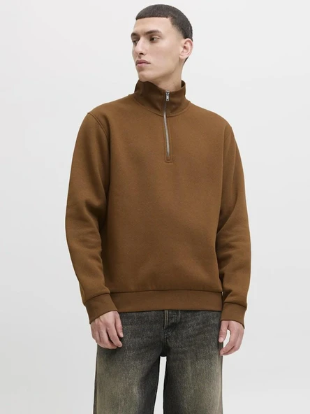 Jack Jones Bradley Fermuarlı Yaka Relax Fit Erkek Sweat 12250747 - 1