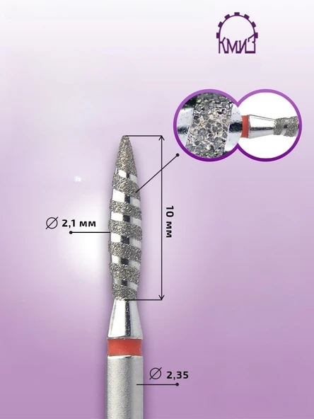 Kmiz Elmas Manikür Törpü Ucu Tornado Ateş Model Sivri Kırmızı 021 118196 - Resim 2