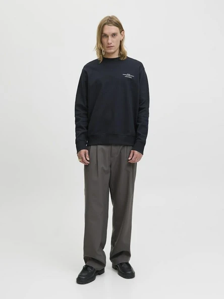 Jack Jones Blachad Brandıng Bisiklet Yaka Erkek Sweat 12261386 - Resim 3