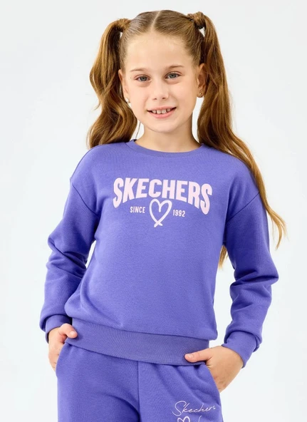 Skechers SK2520080 Lw Fleece Crewneck Kız Çocuk Sweatshirt ürün görseli 1