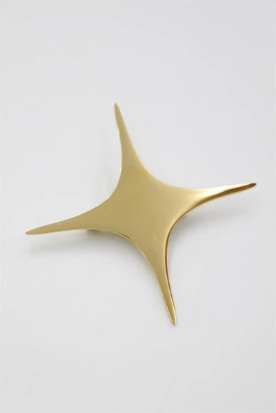 Çelik Yıldız Broş - Altın - 2