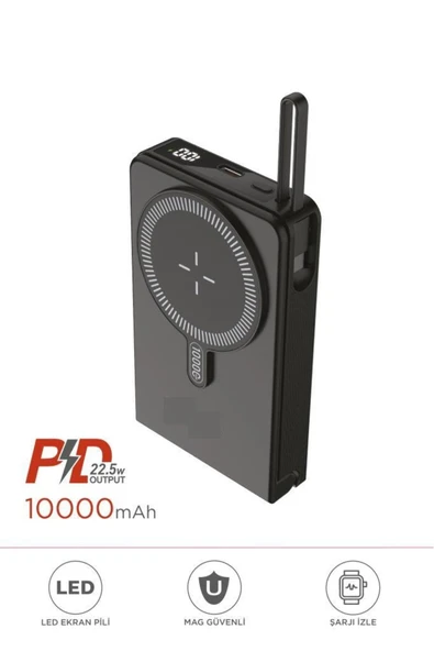 1019 10000 mAh MagSafe (Kablosuz) Type-C 22,5 W Hızlı Şarj Powerbank