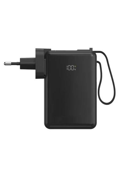 1017 10000 mAh Type-C Taşınabilir 22,5 W Hızlı Şarj Dijital Göstergeli Powerbank - 3